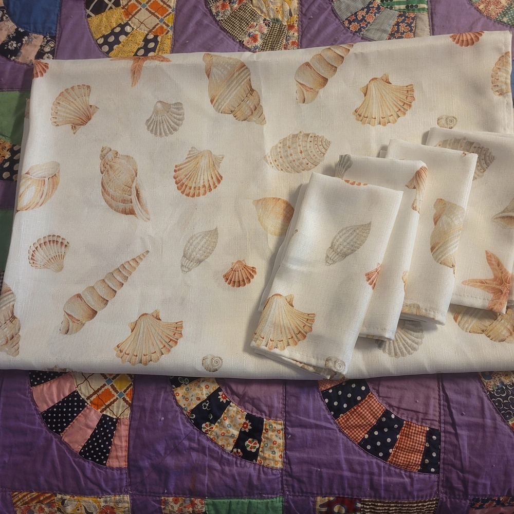 Seashell Print Fabric Set
